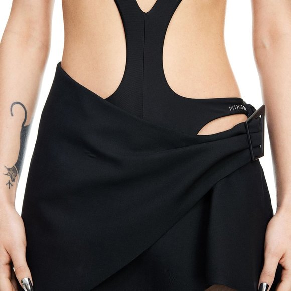 Jupe Crayon MUGLER Vintage Années 90 - Taille 38 - Multicouleur - Coton/Laine - Occasion En Bon état